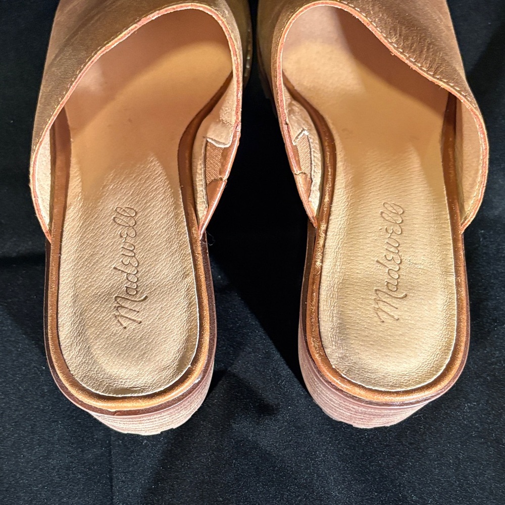 Madewell size 7 The Mindy Mule boho Tan Leather Slip-On Loafers - Picture 10 of 13